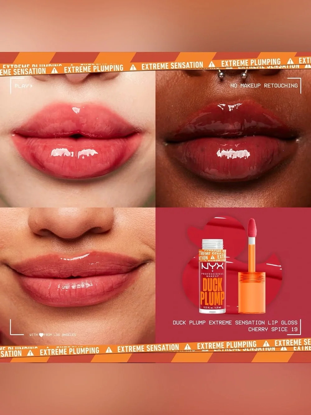 NYX Duck Plump High Pigment Lip Plumping Gloss - Cherry Spice, NEW